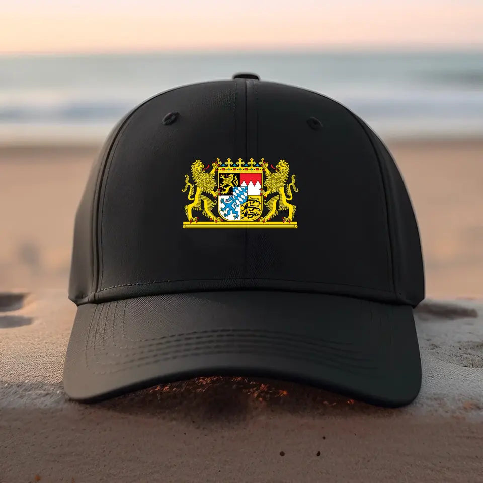 Personalized German Logo & Rank Camo Black Cap Printed KVH24597