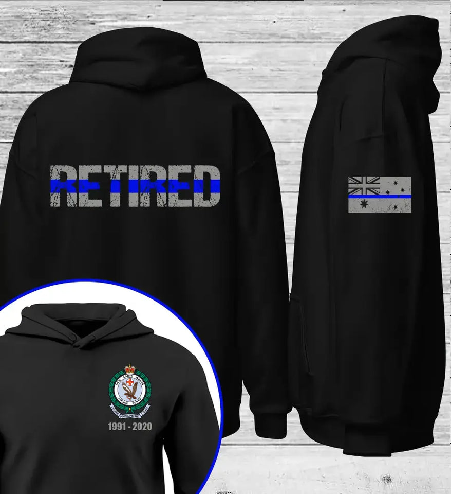 Personalized Retired Australian Police Logo Custom Time Hoodie 2D Printed LVA24624