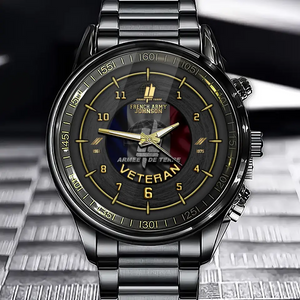 Personalized French Army Veteran Rank Camo & Custom Time Watch Printed AHVA24638