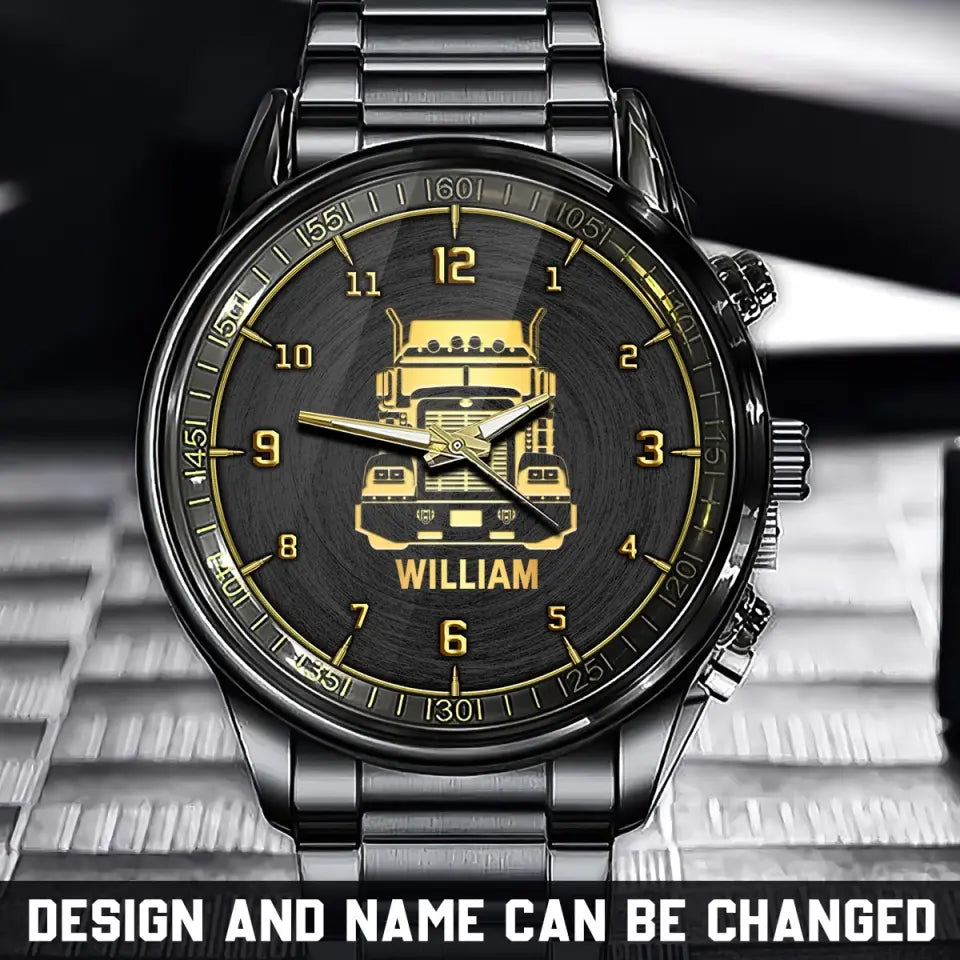 Personalized Trucker with Name Gifts For Truck Drivers Watch Printed KVH24636