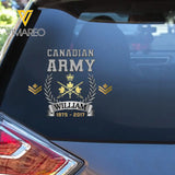 Personalized Canadian Army Logo Custom Rank & Name Decal Printed AHHN24639