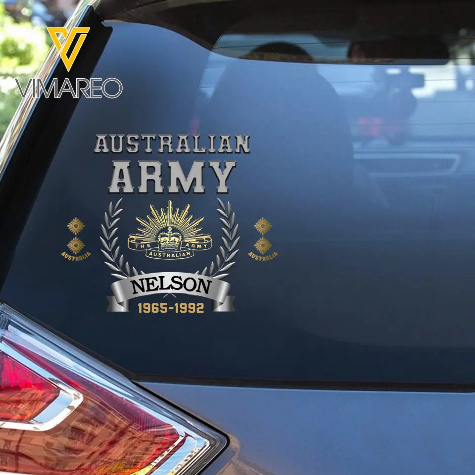 Personalized Australian Army Logo Custom Rank & Name Decal Printed AHHN24639