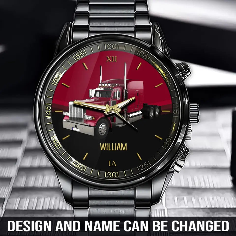 Personalized Trucker Custom Name Gift for Truck Drivers Watch Printed HN24644