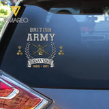 Personalized United Kingdom Army Logo Custom Rank & Name Decal Printed AHHN24639