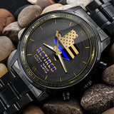 Personalized US State Flag Retired Police Custom ID Watch Printed QTHN24651
