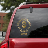 Personalized US Veterans Soldier Retired Car Decal Printed QTPN202360