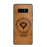 Personalized US Military Leather Texture Phone Case Printed QTPN301