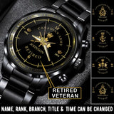Personalized Retired Canadian Army Logo Rank Camo Custom Name Watch Printed AHVA24667