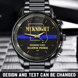 Personalized Blue Line Police US State Watch Printed QTHN24684