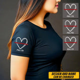 Personalized Heart Firefighter Fire Wife Custom ID T-shirt Printed QTVQ24695