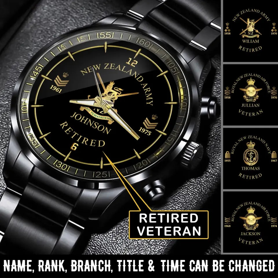 Personalized New Zealand Army Retired Custom Name & Rank Watch Printed AHVA24707