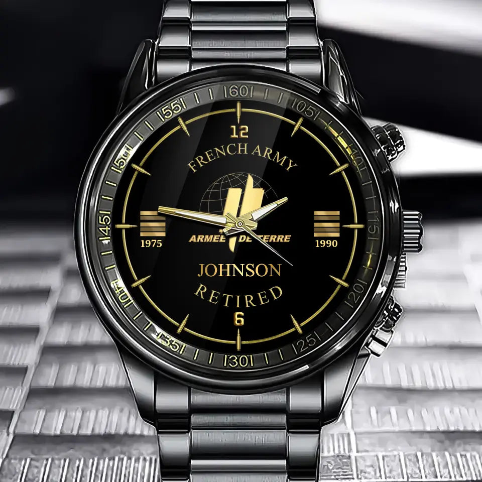 Personalized French Army Retired Custom Name & Rank Watch Printed AHVA24707