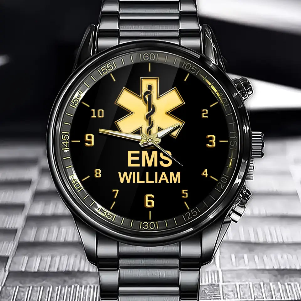 Personalized EMS Medical Logo Custom Name Watch Printed QTKH24710
