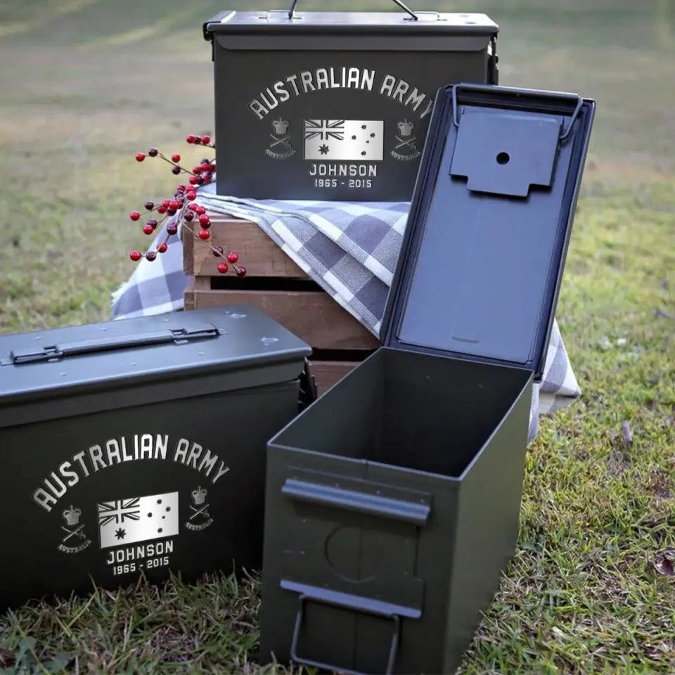 Personalized Australian Army Custom Rank & Name Ammo Box Printed VQ24713