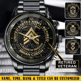 Personalized US Army Retired Custom Rank & Time Watch Printed AHVQ24734
