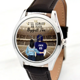 Personalized I'll Always Be Your Biggest Fan American Football Couple Women Watch Leather Band or Mechanical Watch Printed QTVQ24767