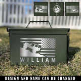 Personalized US Flag Jeep Car Custom Name Ammo Box Printed VQ24774
