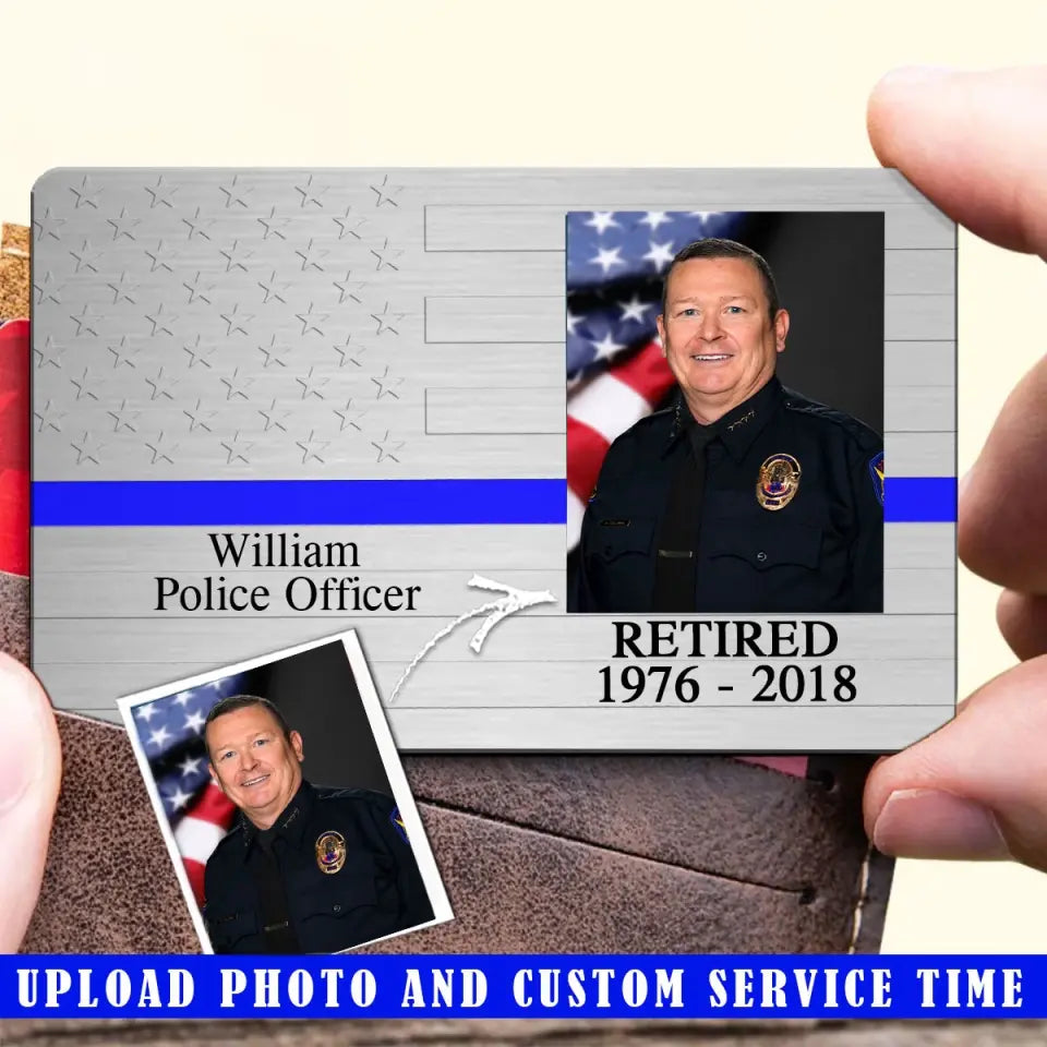 Personalized Upload Your Police Photo Aluminum Wallet Card Printed QTV ...
