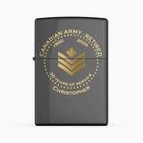 Personalized Canadian Army Retired Custom Rank & Time Lighter Printed AHVQ24815