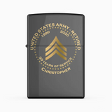 Personalized United States Army Retired Custom Rank & Time Lighter Printed AHVQ24815