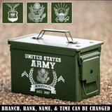 Personalized US Army Logo Custom Rank & Name Ammo Box Printed AHVA24880