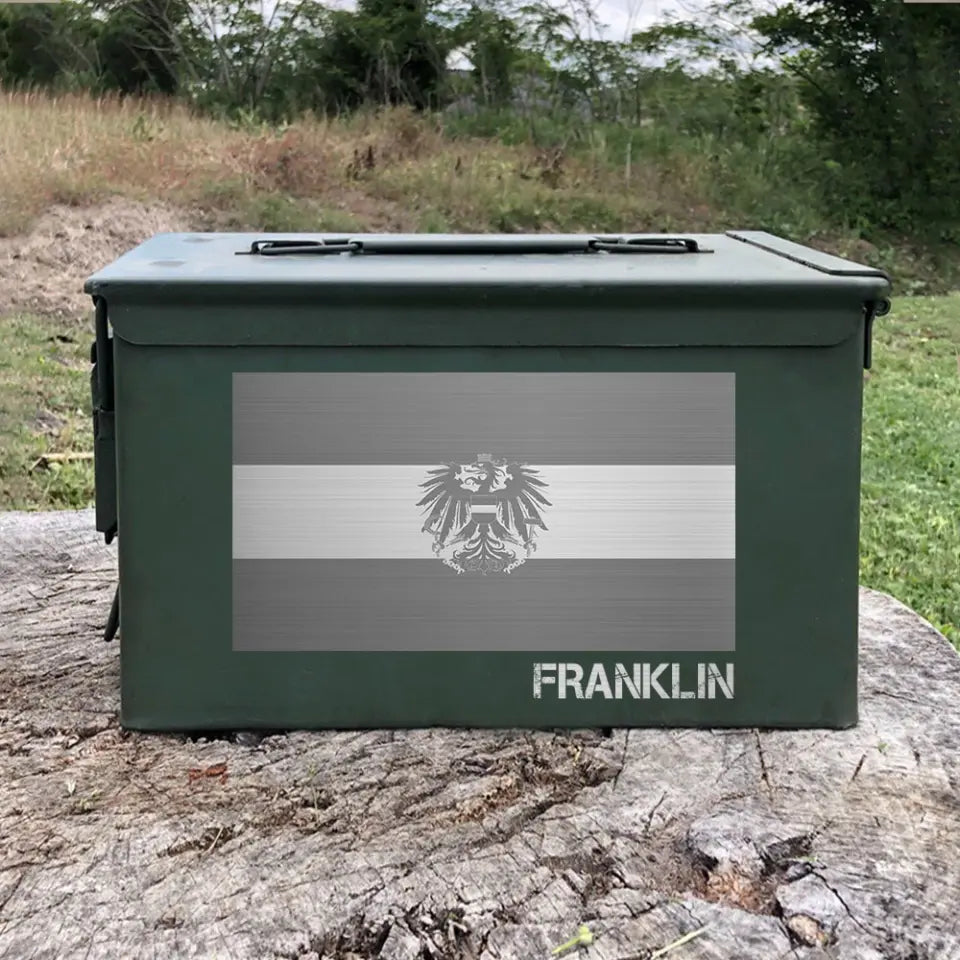 Personalized The Coat Of Arms Of Austria Flag Custom Name Ammo Box Printed HN24884