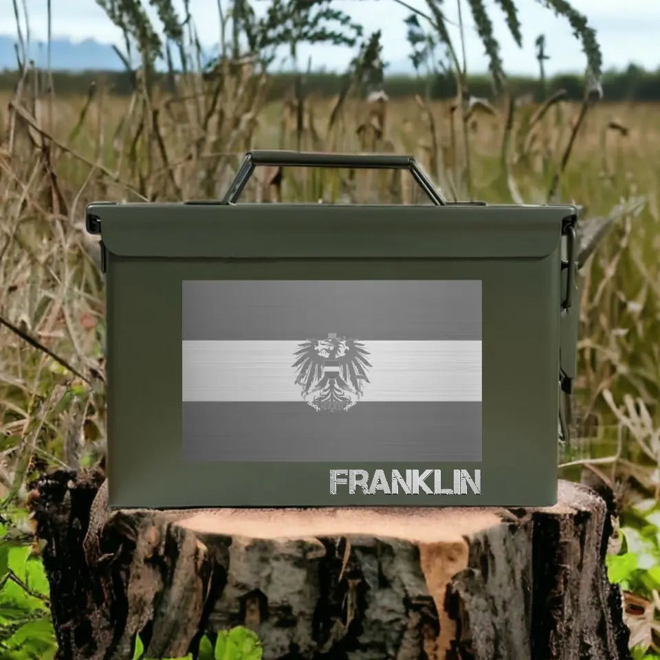 Personalized The Coat Of Arms Of Austria Flag Custom Name Ammo Box Printed HN24884