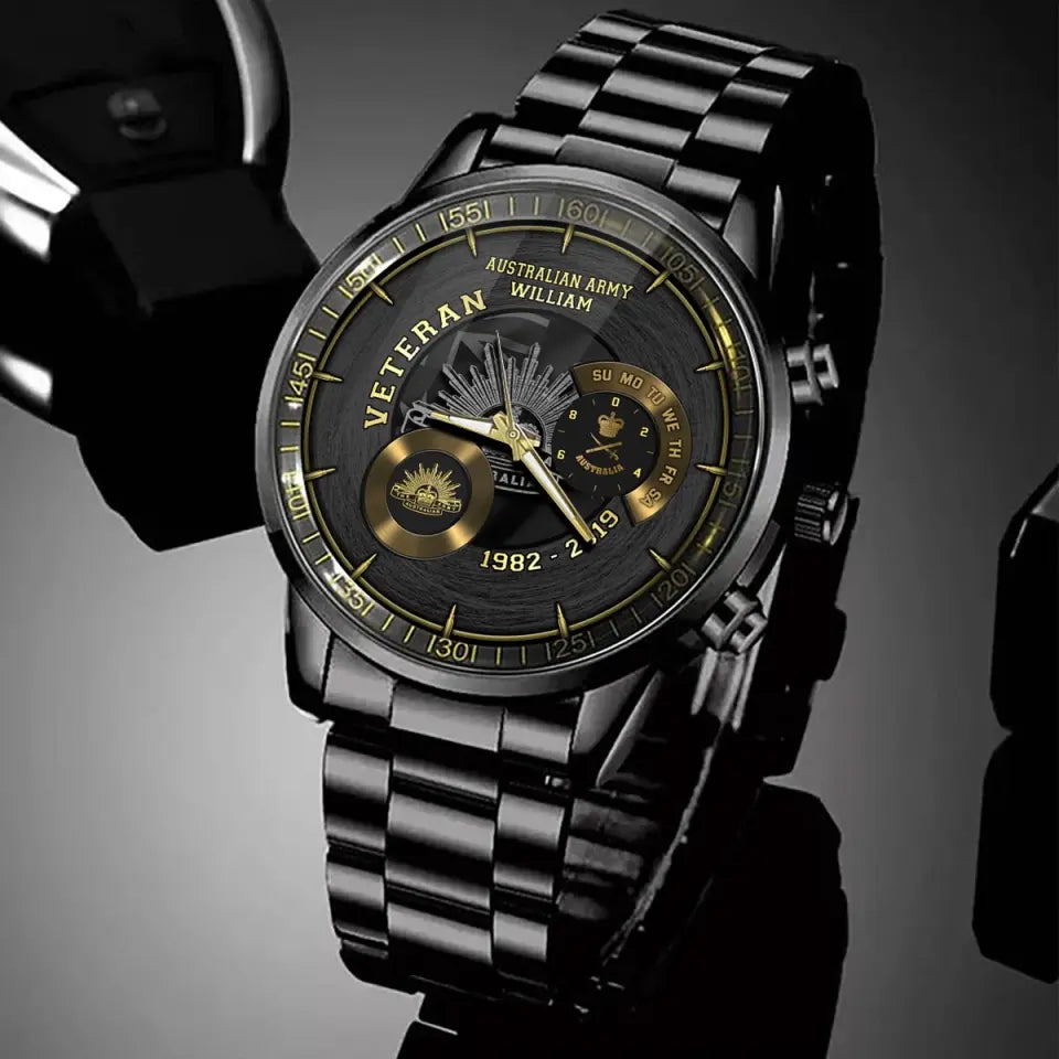 Personalized Australian Army Logo Custom Rank & Name Watch Printed AHVQ24886
