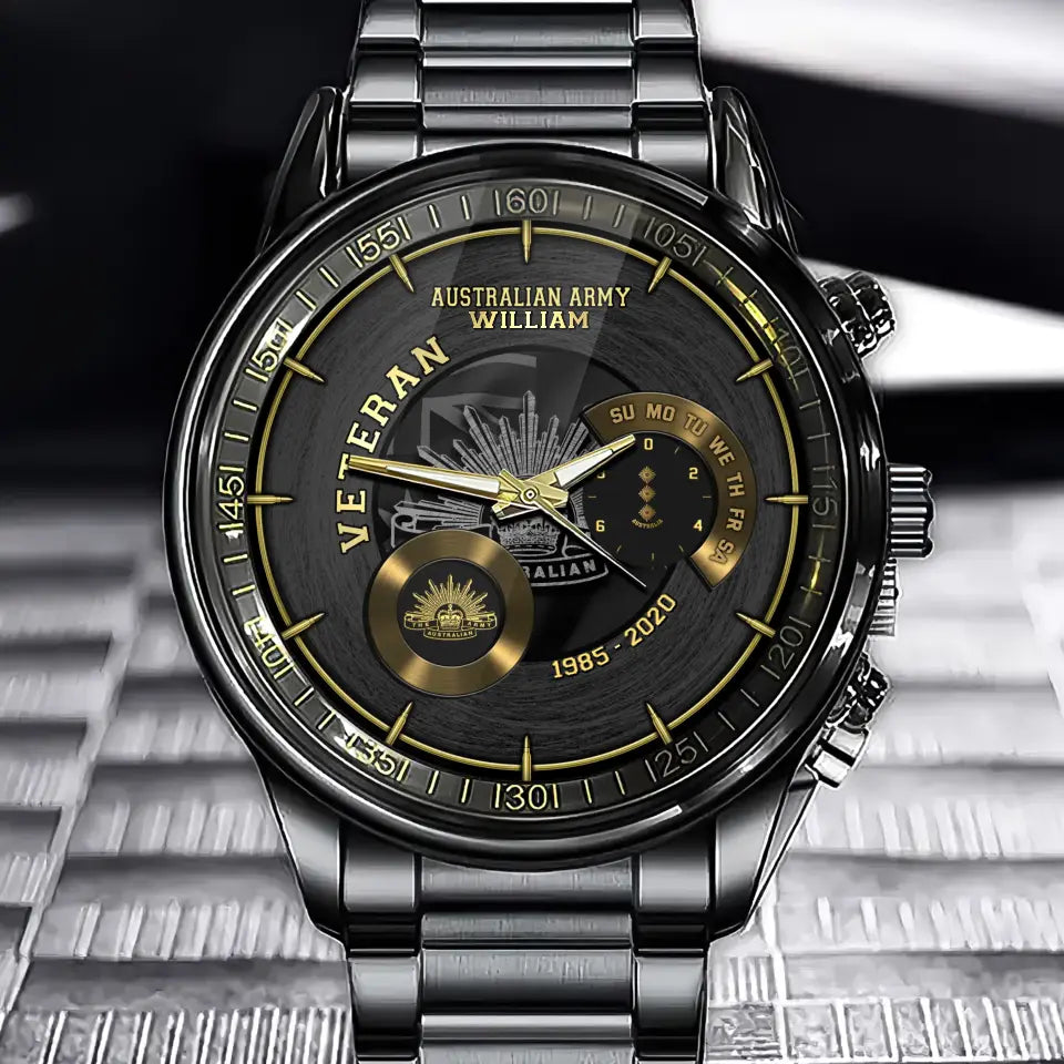 Personalized Australian Army Logo Custom Rank & Name Watch Printed AHVQ24886
