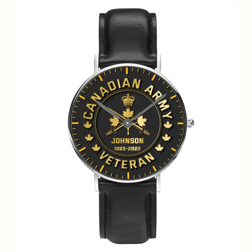 Personalized Canadian Army Logo Custom Name & Served Time Women Watch Printed KH24591