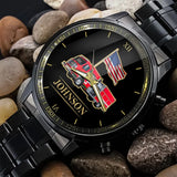 Personalized Trucker US Flag Custom Name Watch VA24904