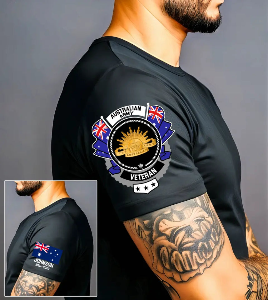 Personalized Australian Army Logo Custom Name & Time T-shirt Printed AHVA24912