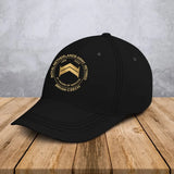Personalized Netherland Army Retired Custom Rank & Time Black Cap Printed AHVA24902