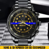 Personalized When Tyranny Becomes Law Rebellion Becomes Duty Blue Line Police Custom Name & ID Watch QTVQ24914
