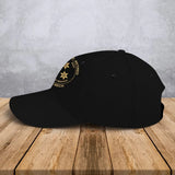 Personalized Retired Austrian Custom Gold Rank & Service Time Black Cap Printed AHVA241005