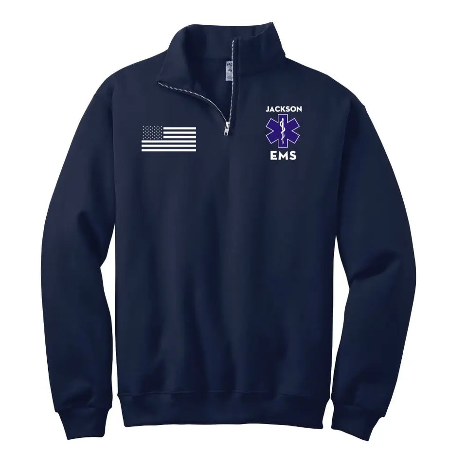 Personalized EMS US Flag  Custom Name Medical Gift Stand Collar Zipper Sweatshirt 2D Printed KVH241020