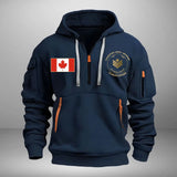 Personalized Canadian Army Retired Rank Gold Custom Name & Service Time Quarter Zip Hoodie 2D Printed AHVA241028