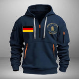 Personalized German Army Retired Rank Gold Custom Name & Service Time Quarter Zip Hoodie 2D Printed AHVA241028