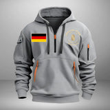 Personalized German Army Retired Rank Gold Custom Name & Service Time Quarter Zip Hoodie 2D Printed AHVA241028