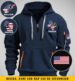 Personalized US State Map Welder Custom Name Quarter Zip Hoodie 2D Printed KVH241029