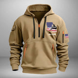 Personalized US State Map Welder Custom Name Quarter Zip Hoodie 2D Printed KVH241029