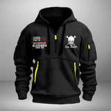 Personalized Iron Worker US Flag Custom Name Quarter Zip Hoodie 2D Printed QTKVH241036