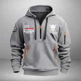 Personalized Iron Worker US Flag Custom Name Quarter Zip Hoodie 2D Printed QTKVH241036