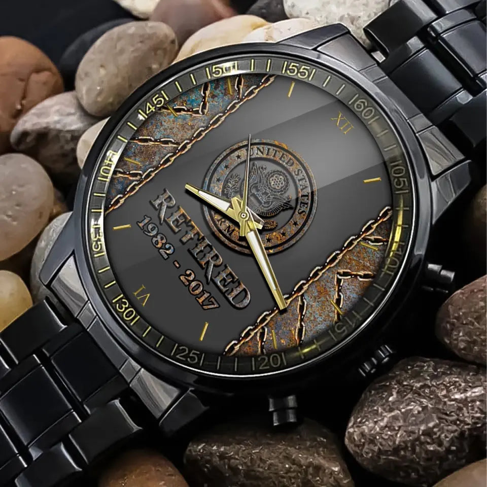 Personalized Retired Canadian Army Custom Served Time Watch Printed QTVQ241042