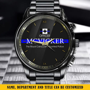 Personalized Canadian Police Flag Blue Line Custom Name & Department Watch Printed QTKH241052