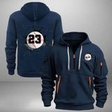 Personalized Baseball Player Custom Name & ID Quarter Zip Hoodie 2D Printed HN241069