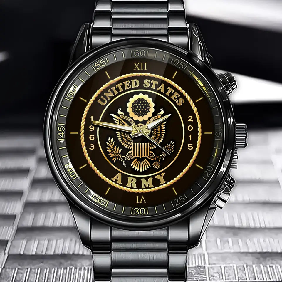 Personalized United States Army Logo Custom Service Time Watch Printed AHVA241068