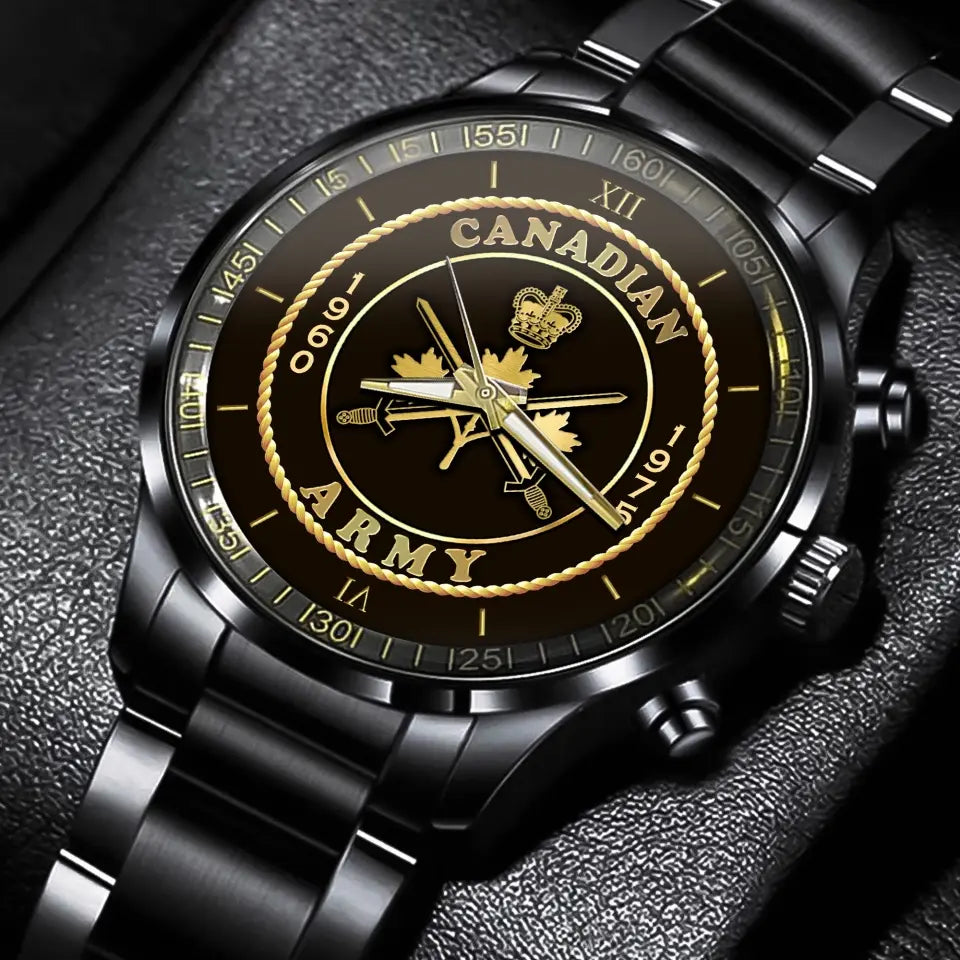Personalized Canadian Army Logo Custom Service Time Watch Printed AHVA241068