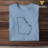 Personalized US State Girl Map T-shirt Printed HN241078