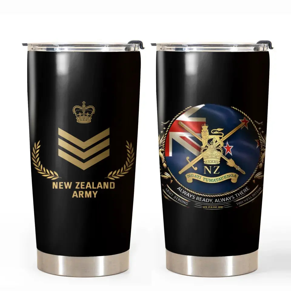Personalized New Zealand Army Rank Gold Always Ready Always There Tumbler Printed AHVQ241088